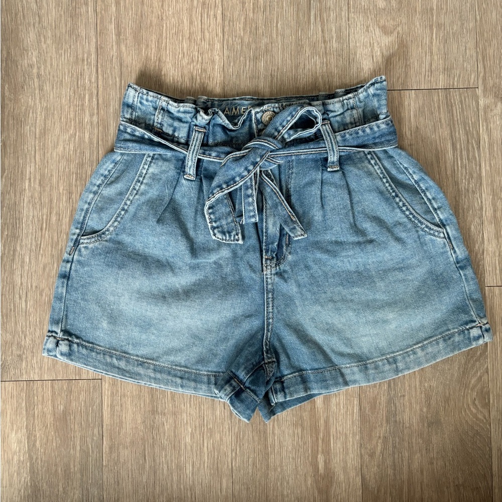 American Eagle Denim Blue High-Waisted Shorts